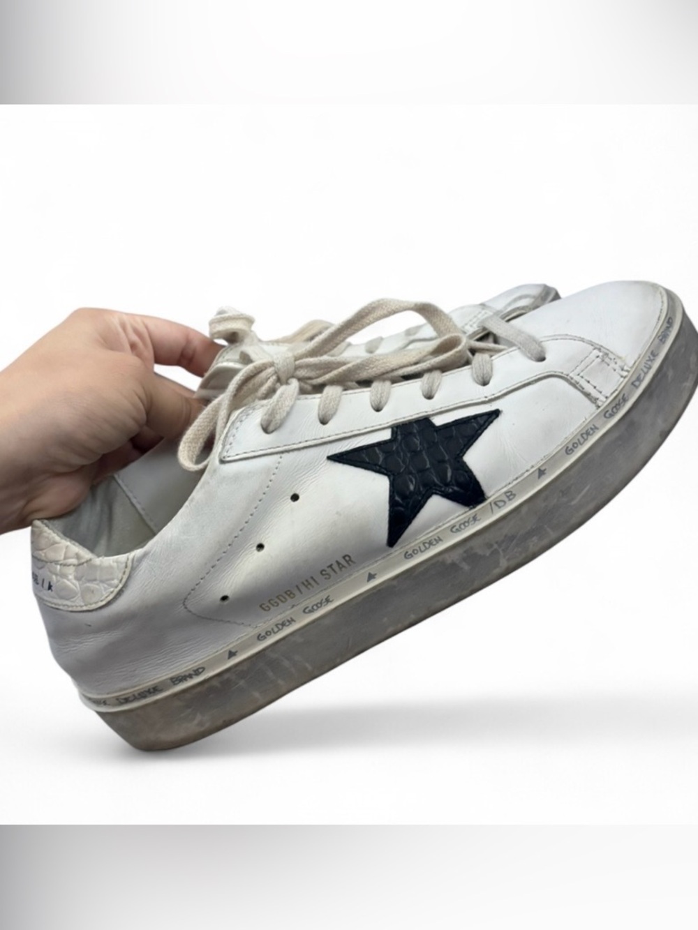 Golden Goose Hi Star Sneakers White Black Star EU 40 US 9